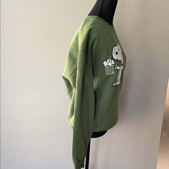 Peanuts Green Sweatshirt with Snoopy and Woodstock - Picture 6 of 7